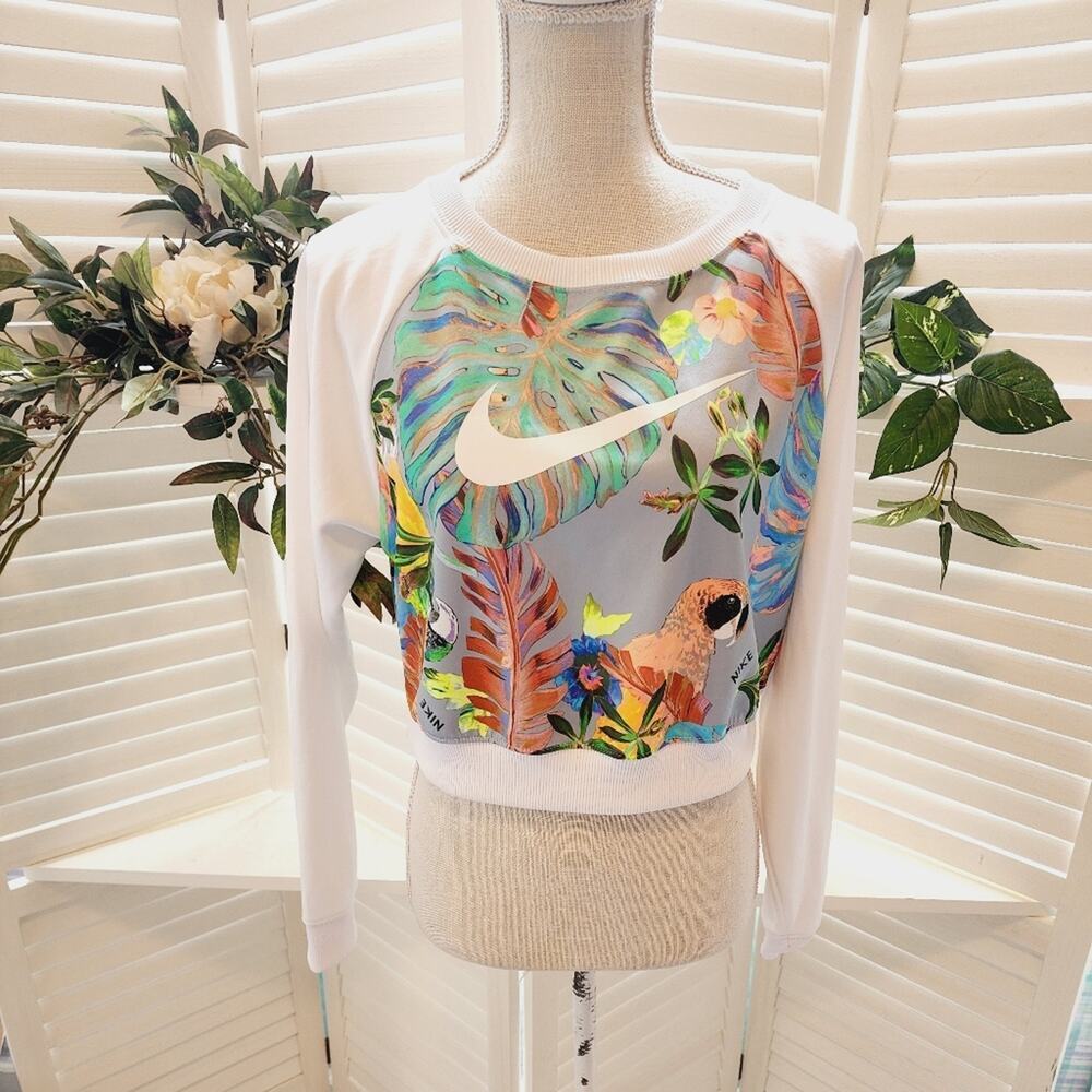 NIKE TROPICAL SMALL CROP SWEATSHIRT - Picture 2 of 8